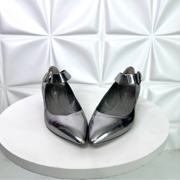 ⭐️ CLEARANCE SALE ⭐️ SERGIO ROSSI metallic silver patent leather *heels need TLC - Picture 6 of 16